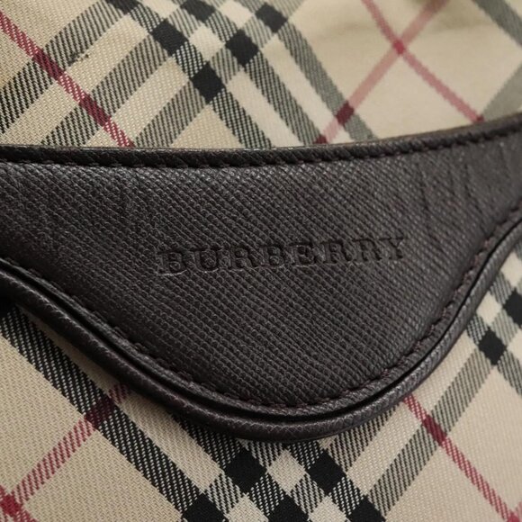 BURBERRY Nova Check Shoulder Bag Canvas Leather Beige Auth BD1036 - Picture 10 of 16